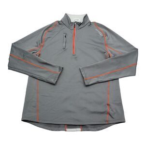 Saucony Jacket Mens Small Gray Orange Running Workout 1/4 Zip Coat Sweater Run